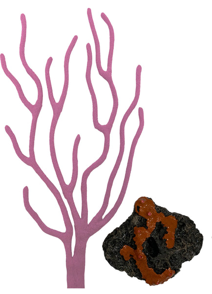 XL Seahorse Hitching Post - Custom Weighted Base and Eunicella Singularis Gorgonian