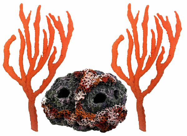 Misc. ALL NEW - DOUBLE Seahorse Hitching Post - Two Finger Claw Sponges with weighted base - Seahorse Aquarium Decoration